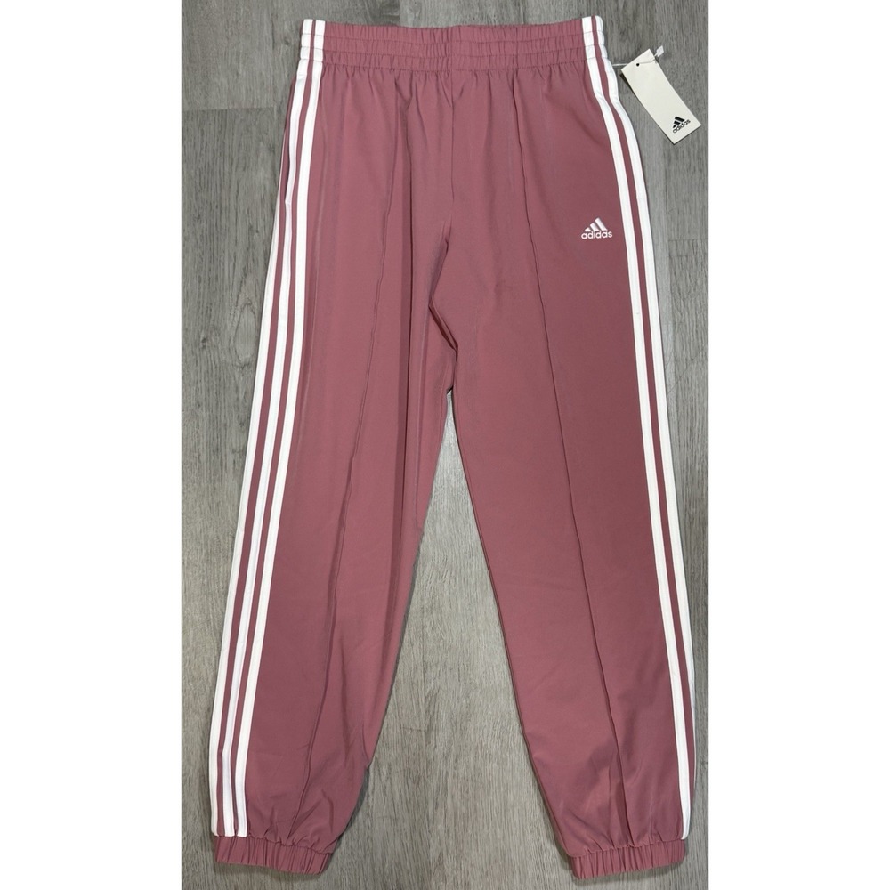 Adidas Jogger Track Pants Girls XL (16) Three Stripe Pink Lightweight Casual NWT